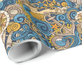 Nautisch verpakkingspapier cadeaupapier (Rol Hoek)