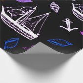 Nautisch verpakkingspapier, zeethema cadeaupapier (Hoek)