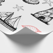Nautisch verpakkingspapier, zomerthema cadeaupapier (Hoek)