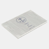 Nautisch verweerd hout gepersonaliseerde bruiloft gastenboek (Hoek)