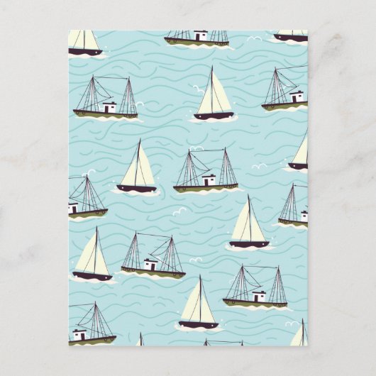Nautisch vispatroon briefkaart (Voorkant)