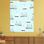 Nautisch vispatroon canvas afdruk (Insitu (Woonkamer))