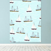 Nautisch vispatroon canvas afdruk (Insitu (Houten vloer))