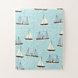 Nautisch vispatroon legpuzzel