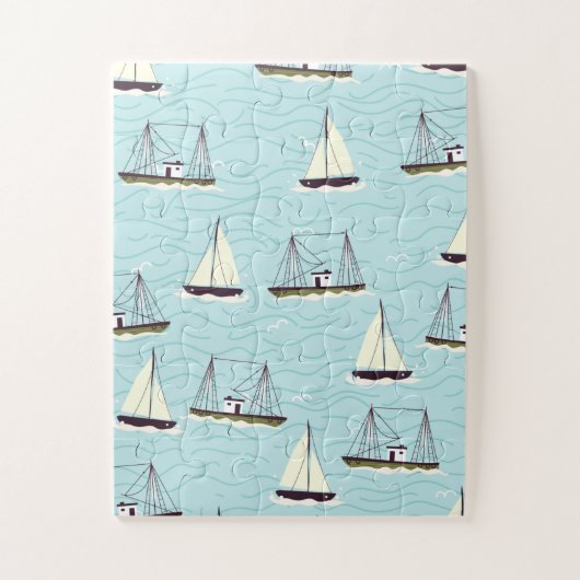 Nautisch vispatroon legpuzzel (Verticaal)