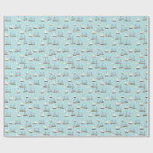Nautisch visserspatroonmagneet cadeaupapier (Vlak)