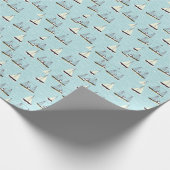 Nautisch visserspatroonmagneet cadeaupapier (Hoek)
