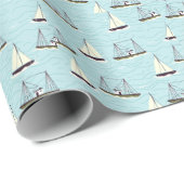 Nautisch visserspatroonmagneet cadeaupapier (Rol Hoek)
