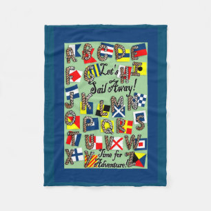Nautisch vlaggenalfabet fleece deken