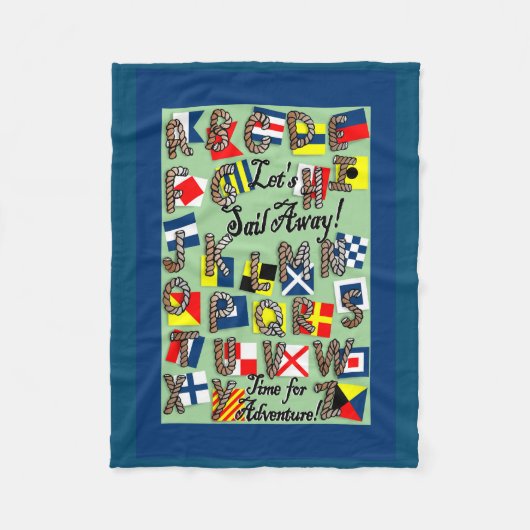 Nautisch vlaggenalfabet fleece deken (Voorkant)