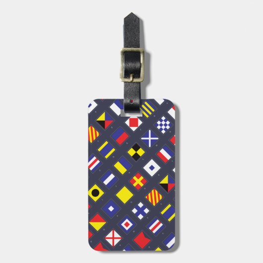 Nautisch vlaggenpatroon bagagelabel (Voorkant verticaal)