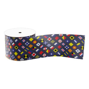 Nautisch vlaggenpatroon grosgrain lint