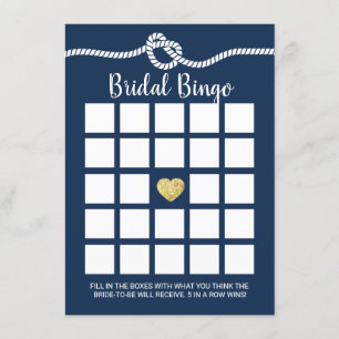 Nautisch Vrijgezellenfeest Bingo Spel Navy Blue Kaart
