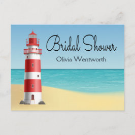 Nautisch Vrijgezellenfeest Lighthouse Beach Zomer Uitnodiging Briefkaart