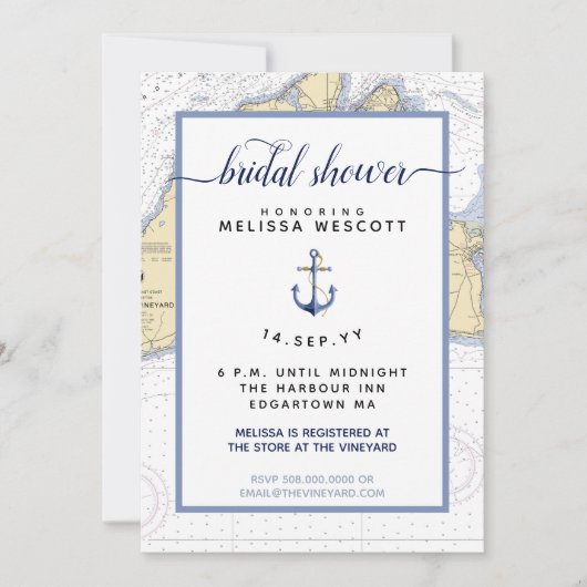 Nautisch Vrijgezellenfeest | Martha's Vineyard Kaart (Voorkant)