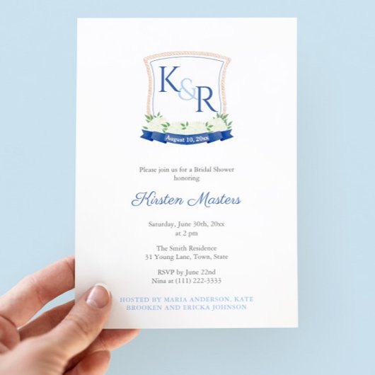 Nautisch Vrijgezellenfeest met Monogram Crest Kaart