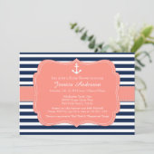 Nautisch Vrijgezellenfeest of Baby shower Kaart (Staand voorkant)