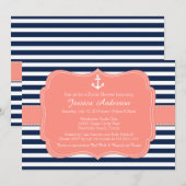 Nautisch Vrijgezellenfeest of Baby shower Kaart (Voorkant / Achterkant)