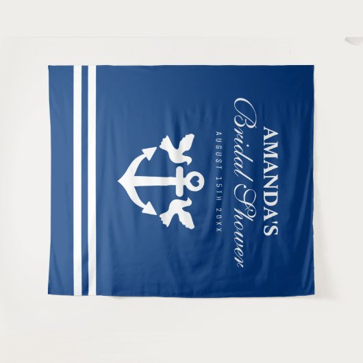 Nautisch vrijgezellenfeest partij foto booth achte wandkleed (Voorkant (horizontaal))