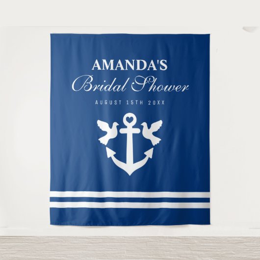 Nautisch vrijgezellenfeest partij foto booth achte wandkleed (Voorkant)