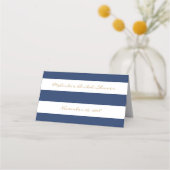 Nautisch Vrijgezellenfeest Place Card Navy & Gold Plaatskaartje (Achterkant)