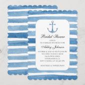 Nautisch vrijgezellenfeest. Uitnodiging voor blauw (Voorkant / Achterkant)