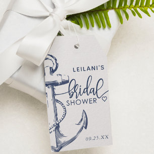 Nautisch Vrijgezellenfeest wit anker Cadeaulabel