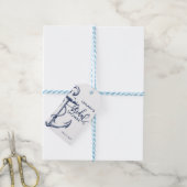 Nautisch Vrijgezellenfeest wit anker Cadeaulabel (Met Touw)