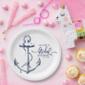 Nautisch Vrijgezellenfeest wit anker Papieren Bordje (Feest)