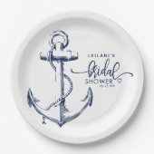 Nautisch Vrijgezellenfeest wit anker Papieren Bordje (Voorkant)
