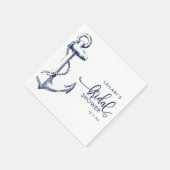 Nautisch Vrijgezellenfeest wit anker Servet (Hoek)