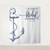 Nautisch Vrijgezellenfeest wit anker Wandkleed (Voorkant)