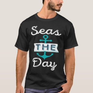 Nautisch vrijgezellenfeest zeilen grijpt de dag aa t-shirt