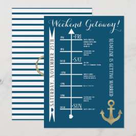 Nautisch vrijgezellenweekend uitstapje folie anker kaart