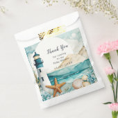 Nautisch vuurtoren Baby shower Bedankzakje (Gezegeld)