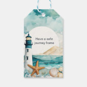 Nautisch vuurtoren Baby shower Cadeaulabel (Achterkant)