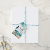 Nautisch vuurtoren Baby shower Cadeaulabel (Met Touw)