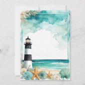 Nautisch vuurtoren Baby shower Kaart (Achterkant)