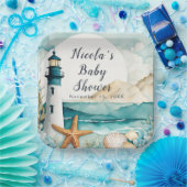 Nautisch vuurtoren Baby shower Papieren Bordje (Feest)