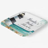 Nautisch vuurtoren Baby shower Papieren Bordje (Gebogen)