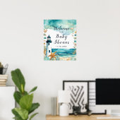 Nautisch vuurtoren Baby shower Poster (Thuiskantoor)