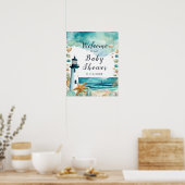 Nautisch vuurtoren Baby shower Poster (Keuken)