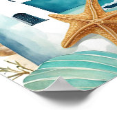 Nautisch vuurtoren Baby shower Poster (Hoek)