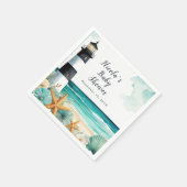 Nautisch vuurtoren Baby shower Servet (Hoek)