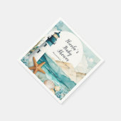 Nautisch vuurtoren Baby shower Servet (Hoek)