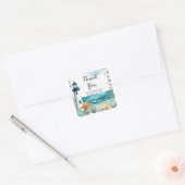 Nautisch vuurtoren bruidsdouche vierkante sticker (Envelop)
