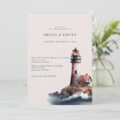 Nautisch, Vuurtoren | Kustgebied | repetitie diner Kaart (Staand voorkant)