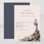 Nautisch, Vuurtoren | Kustgebied | repetitie diner Kaart (Voorkant / Achterkant)