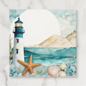 Nautisch vuurtoren Vrijgezellenfeest Bedankjes Labels (Achterkant)