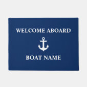 Nautisch welkom aan boord Anker Navy Blue Deurmat (Voorkant)